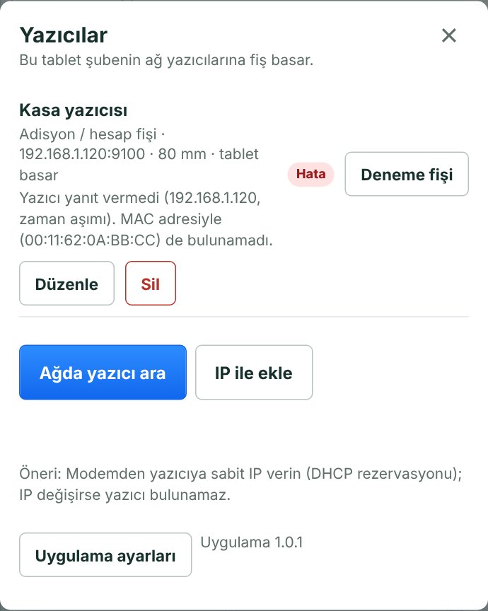 Yazıcılar penceresi