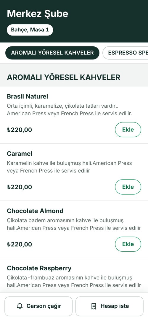 Menü (masa QR’ı)