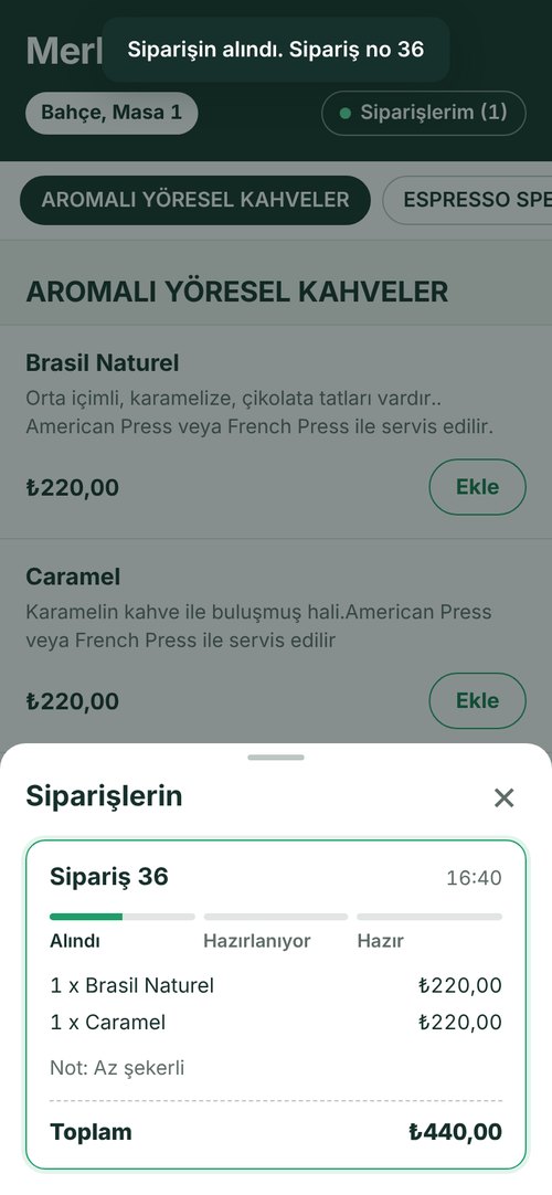 Takip: Alındı › Hazırlanıyor › Hazır