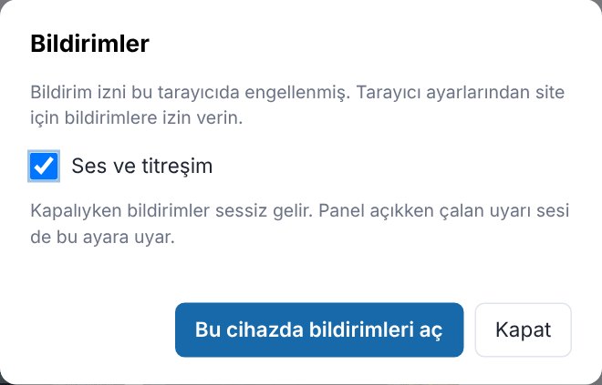 Bildirimler penceresi