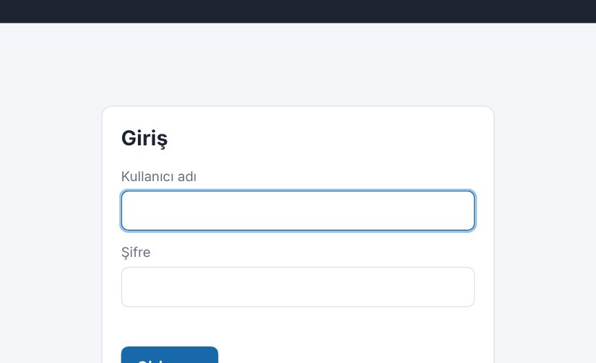 Giriş ekranı